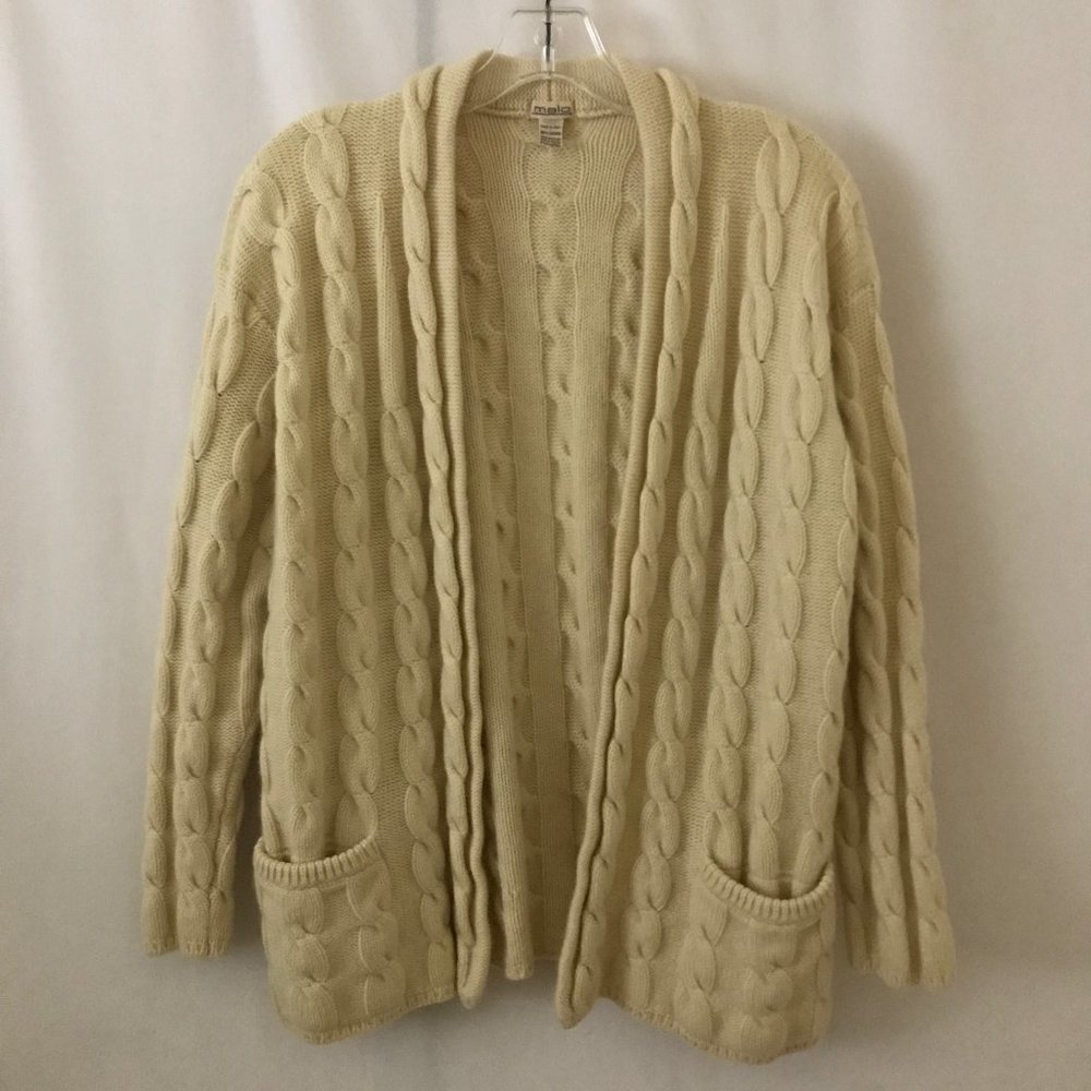 Malo 100% Cashmere Cable-Knit Open Cardigan